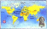 Landkaart met aanduiding van de plaatsen waar mogelijk Atlantis gelegen heeft.